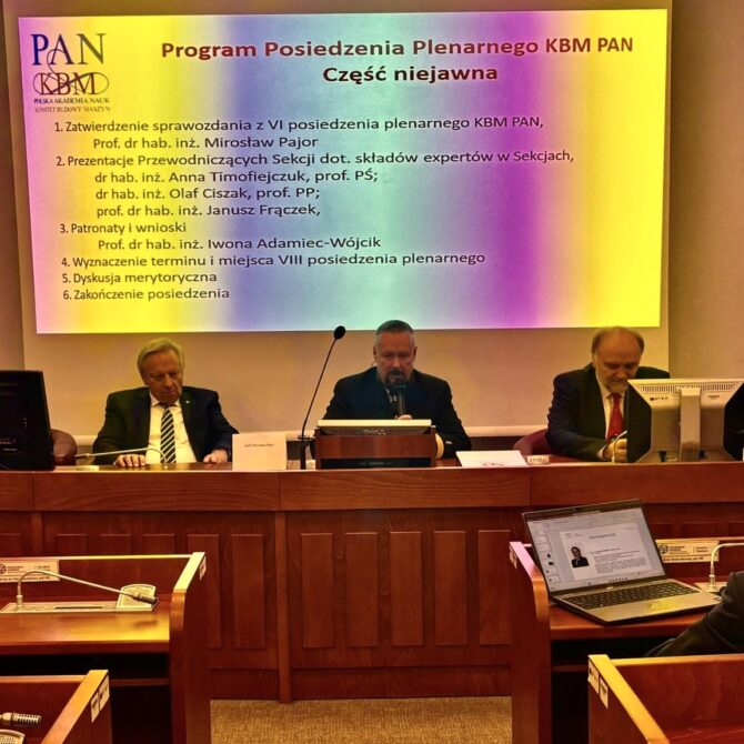 VII plenarne posiedzenie Komitetu Budowy Maszyn PAN – 21.10.2025